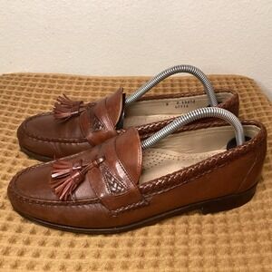 Allen Edmonds Maxfield Leather Tassel Loafers Mens Size 8 C Brown Casual Shoes